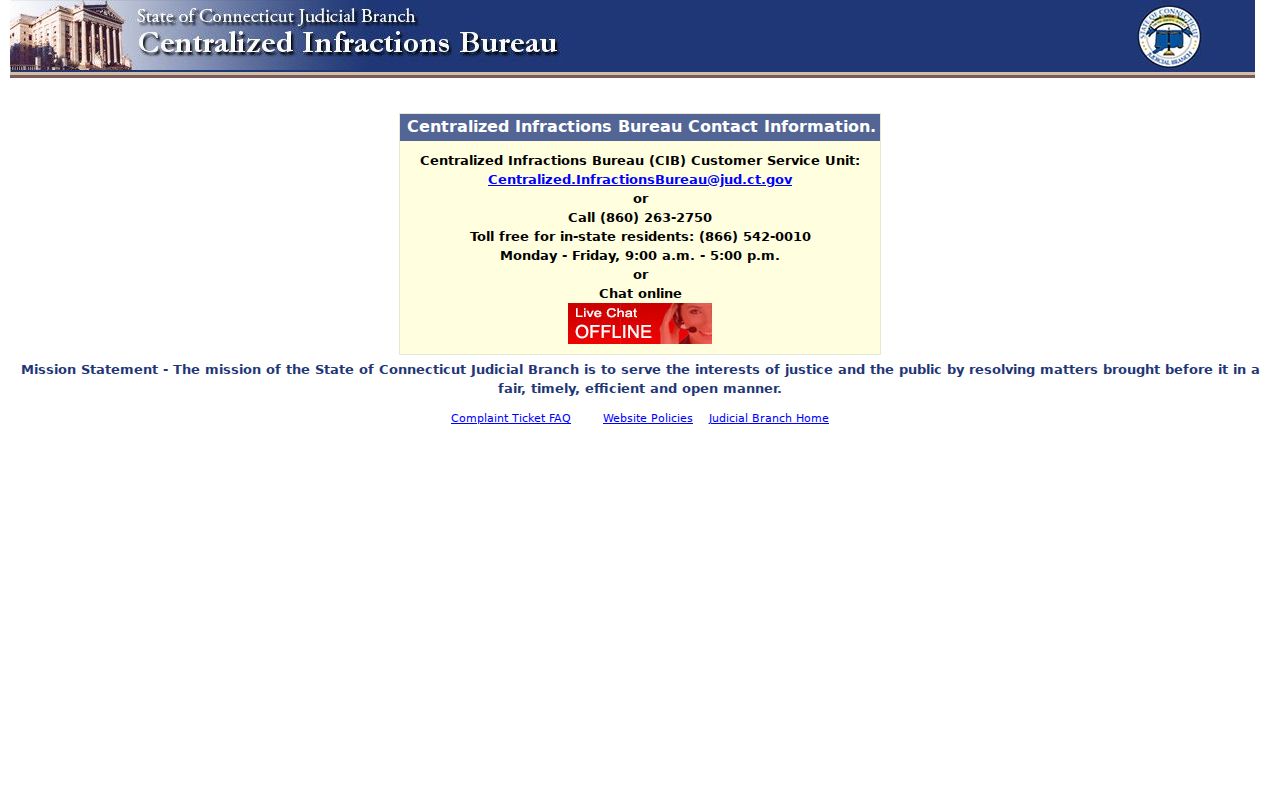 East Hartford traffic warrant CIB customer service channels